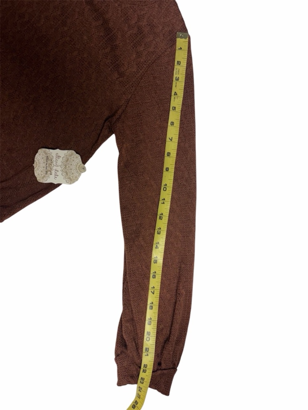 Altar’d State Women's Cable Knit Pullover Sweater - Brown - Picture 7 of 7